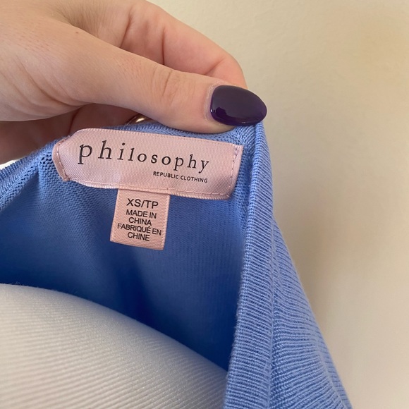 PHILOSOPHY Periwinkle Sweater with Sleeve Cut Outs - Picture 4 of 7
